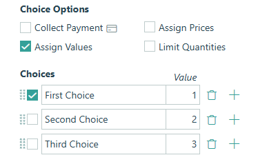 Assign values to Choice fields.