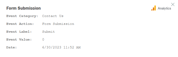 Form submission details