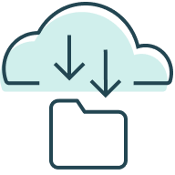 Bulk file downloads icon.
