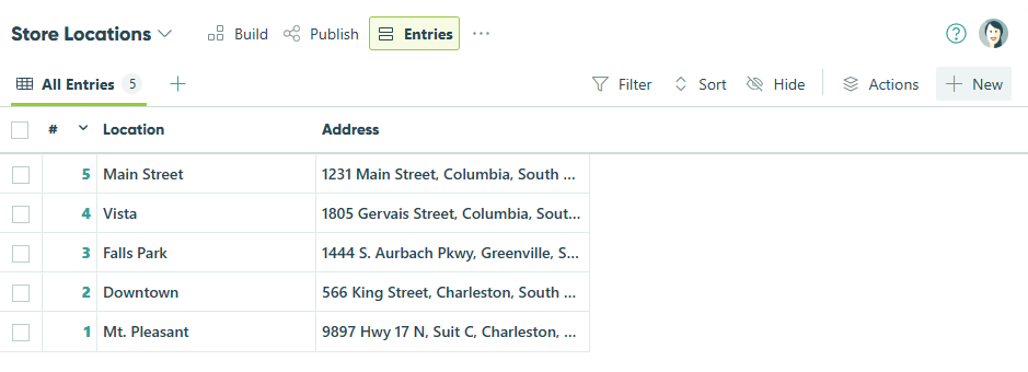 Populate the form entries with your store information.