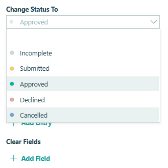Change action status