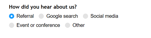 Choice field with radio buttons.