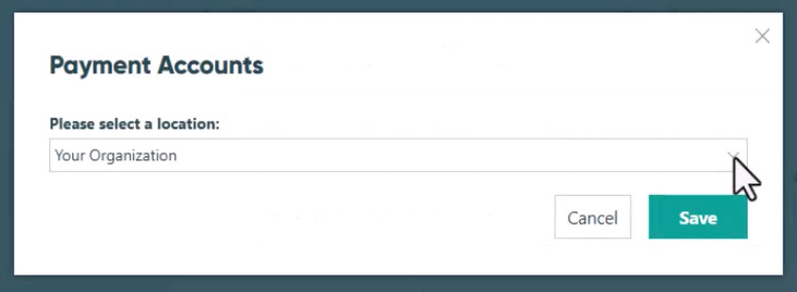 Select your business name from the drop-down menu