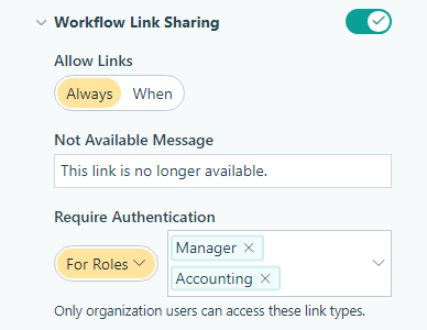Require authentication only for specific workflow roles