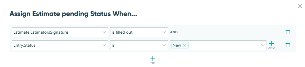 Conditionally trigger the Estimate pending status.