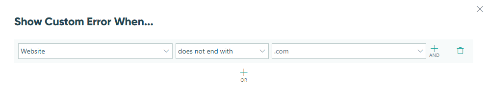 rules for validating your fields