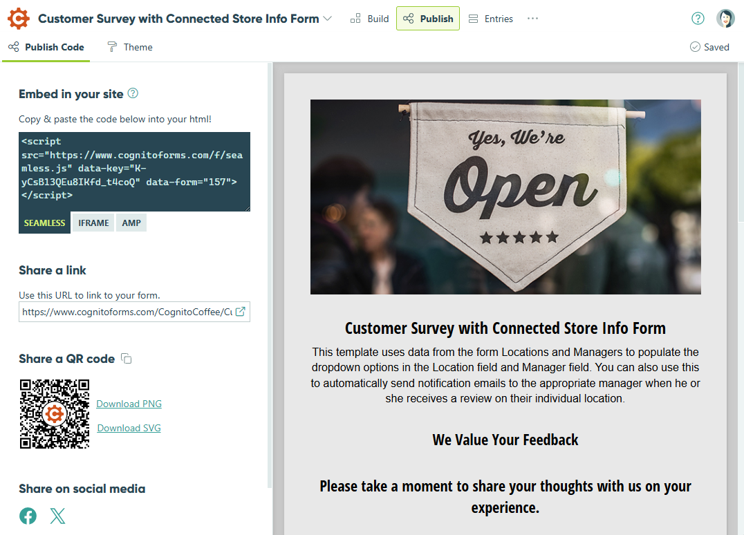How to embed a form in your website.