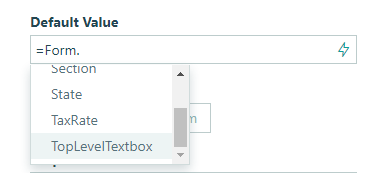 Looking up values from fields outside the section