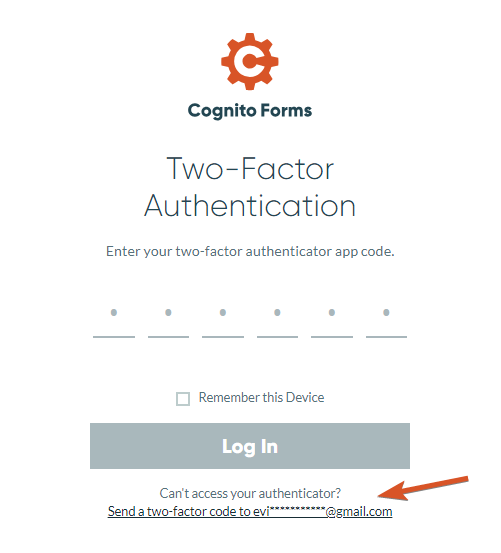 How to set up two-factor authentication for Cognito Forms.