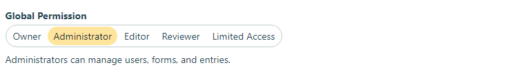 Global permissions for user roles in Cognito Forms