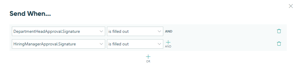 Send email when both signatures are filled out.