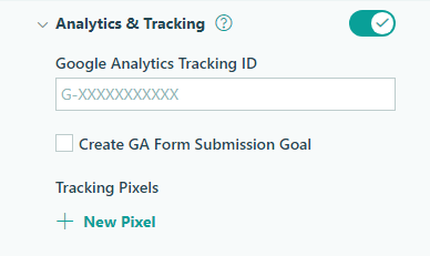 Enable Analytics & Tracking.