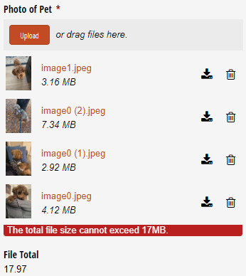 How to limit the total size of uploaded files.