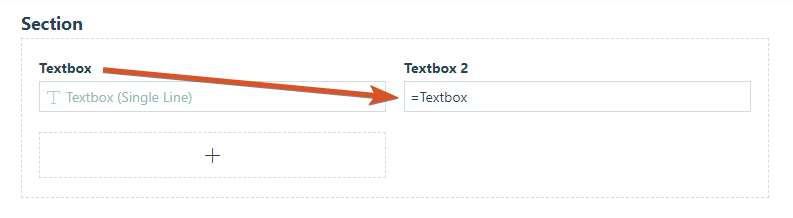 Targeting fields within the same section