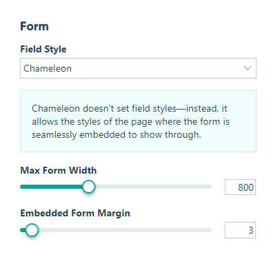 Enable Chameleon mode to pass through CSS from your website.