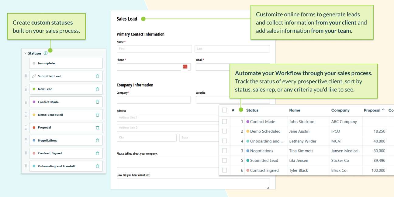 Cognito Forms sales tracking online form screenshot