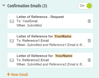 Email confirmations customized for different users.