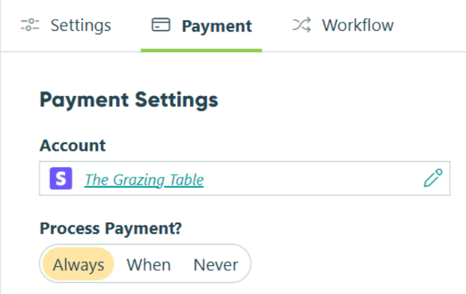 Connect_Payment_Account_Registration_Form_Guide (Screenshot of Payment Settings in Cognito Forms
