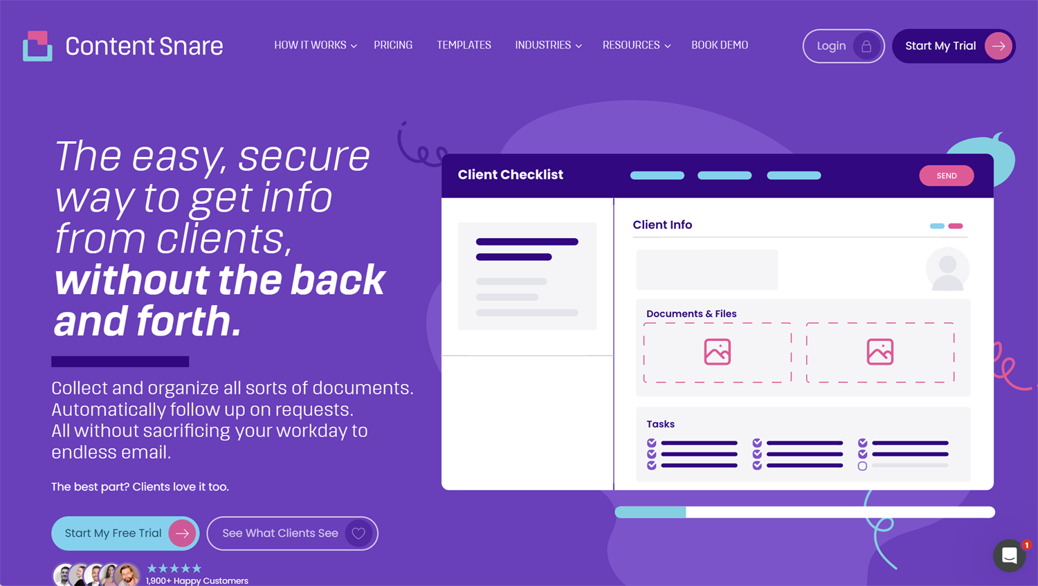 content snare homepage screenshot