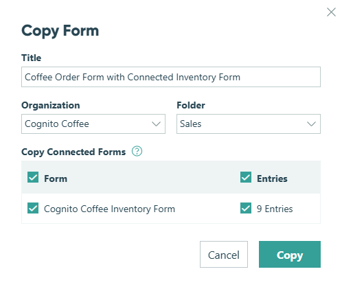 How to copy a form to another organization.