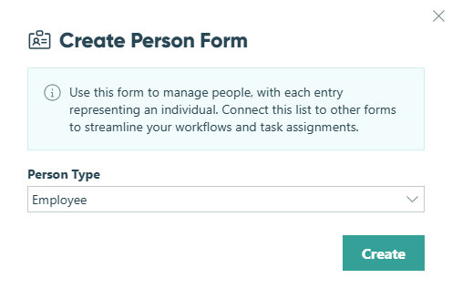 create a new Person form.