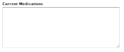 Current Medications textbox