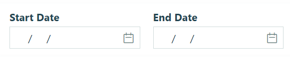Start Date field and End Date field.