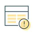 entries page with error exclamation