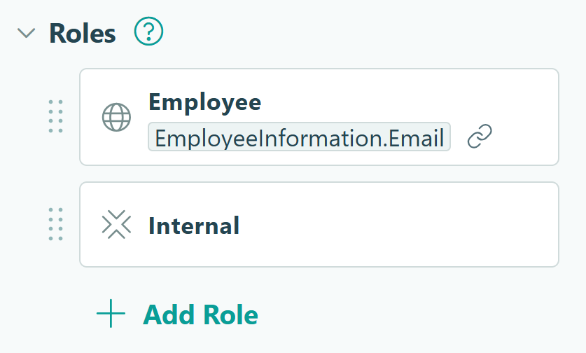 Screenshot of the roles setting for a form in Cognito Forms