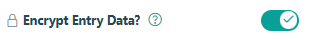 Encrypt entry data checkbox