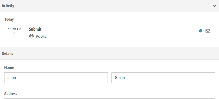 Entry audit log activity