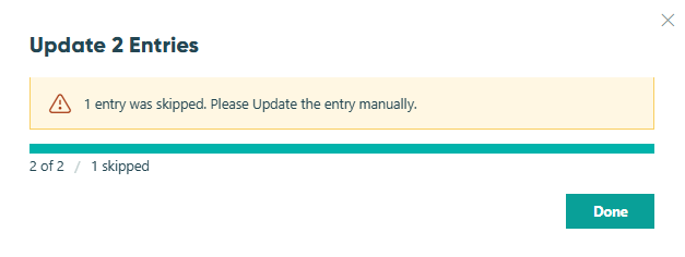 Entry was skipped and needs to be submitted manually error message
