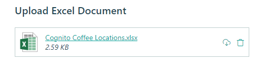 Uploading an Excel document