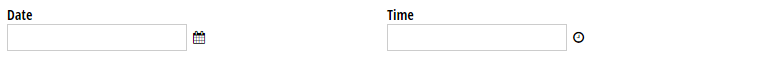 Data and time fields with extra space between them.