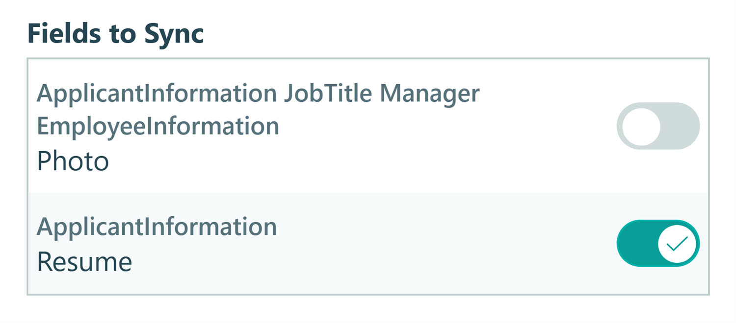 Screenshot of the setting to turn File Sync on or off for specific form fields