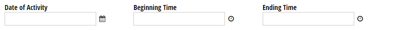 Group of related time and date form fields.