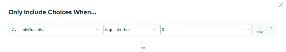Hide options that are out of stock.