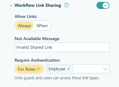 Authenticated Workflow links.