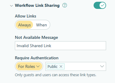 Send authenticated Workflow links.