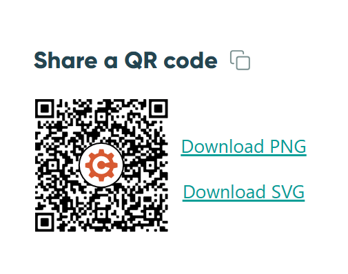 Screenshot of QR Code option in Cognito Forms