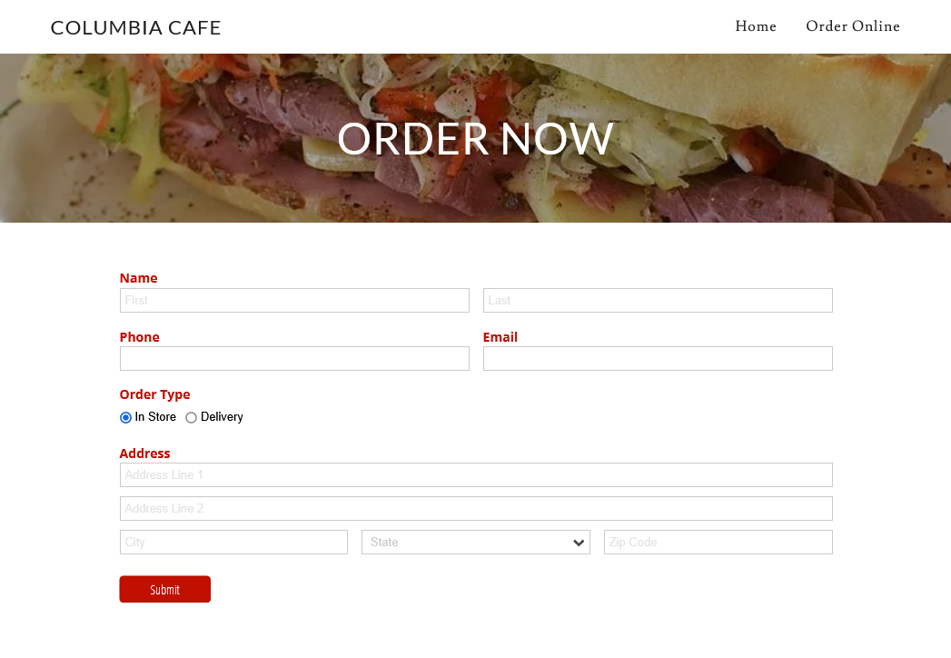 Form embedded on a GoDaddy site.