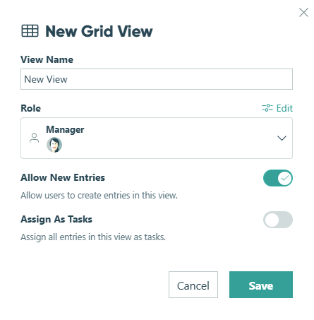 Grid view settings.