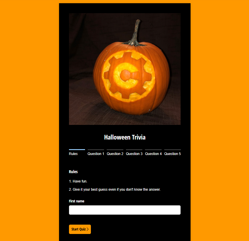 Halloween Trivia Quiz form