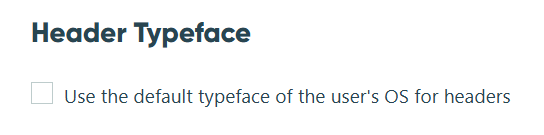 Screenshot of the Header Typeface setting option in Cognito Forms