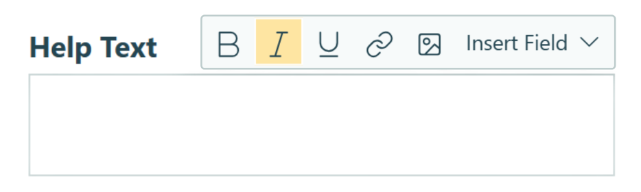 screenshot of a field's Help Text input area in Cognito Forms