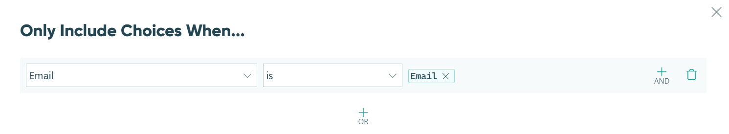 Include choices where the customer Email fields match.