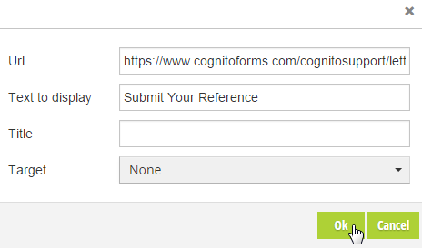 Prefilled form link transfer information.