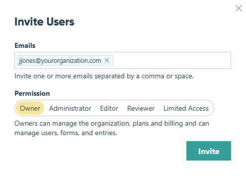 Assign the new user Owner permissions.