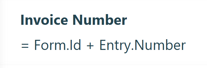 Screenshot of a calculation in Cognito Forms to automatically create a unique invoice number for every invoice