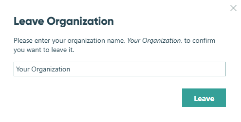 How to leave a Cognito Forms organization from the organization settings page.